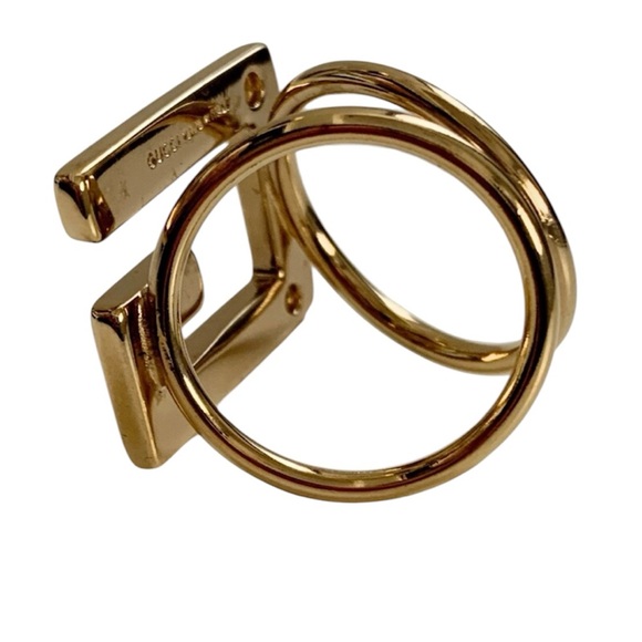 GUCCI G Logo Gold Plated Scarf Ring - Picture 2 of 5
